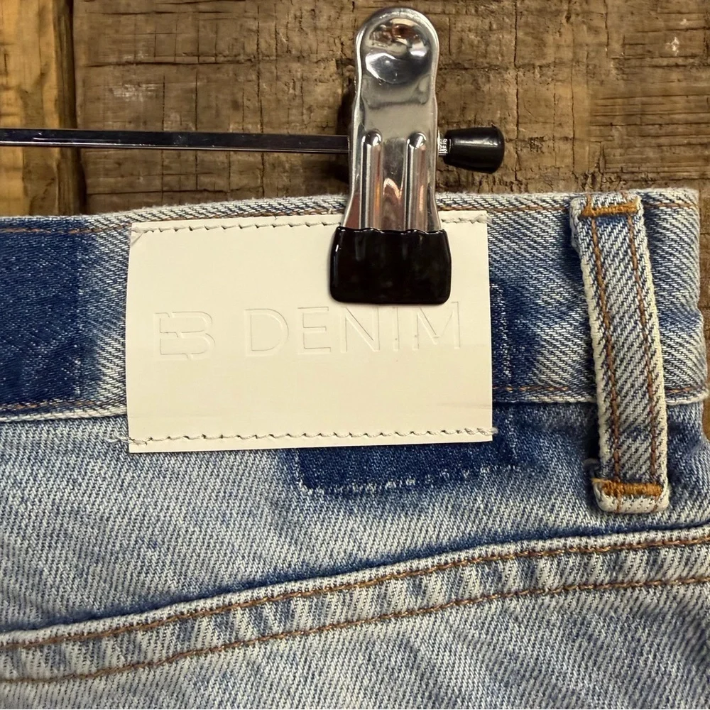 EB Denim jeans Unraveled Two Newport frayed high-rise straight-leg Flares 28